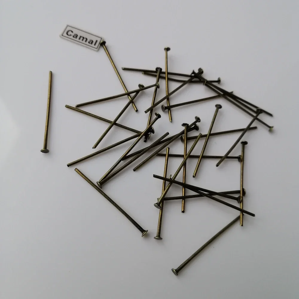 

Camal 100PCS Antique Bronze 26mm/1.02inch Flat Head Straight Pins Connector For Crystal Prism Lamp Chandelier Pendant Hanging