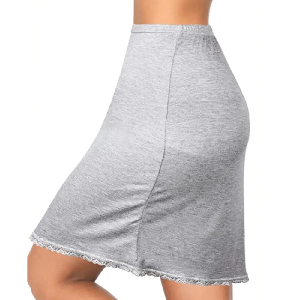 

Lace Flower Women Short Petticoat Anti-static Thin Safety Underskirt Slips Pure Color A-line Half Slips Dress For Girl Summer