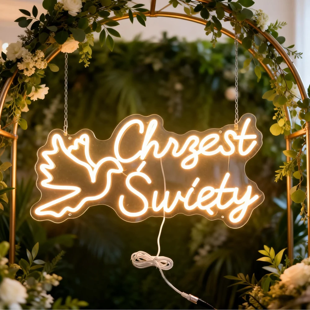 

Neon Chrzest Święty 60x30 cm! Magiczna dekoracja na chrzciny. Szybki montaż, oszczędny LED. Sprawdź promocję!