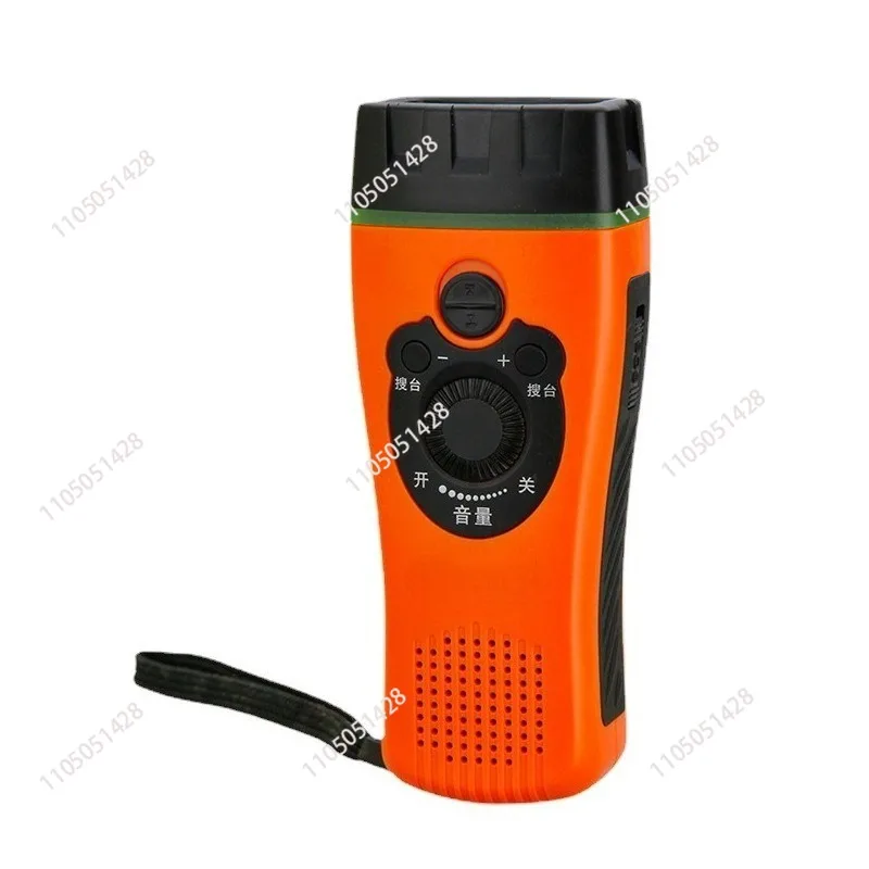 New hand-cranked power generation flashlight 3led flashlight earthquake emergency disaster relief flashlight with radio FM