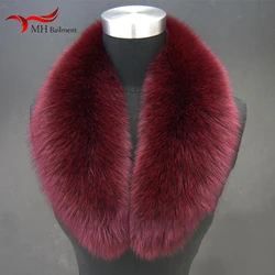 Super large real fox fur collar green fruit collar V-collar horn collar fur scarf cap strip for men and women