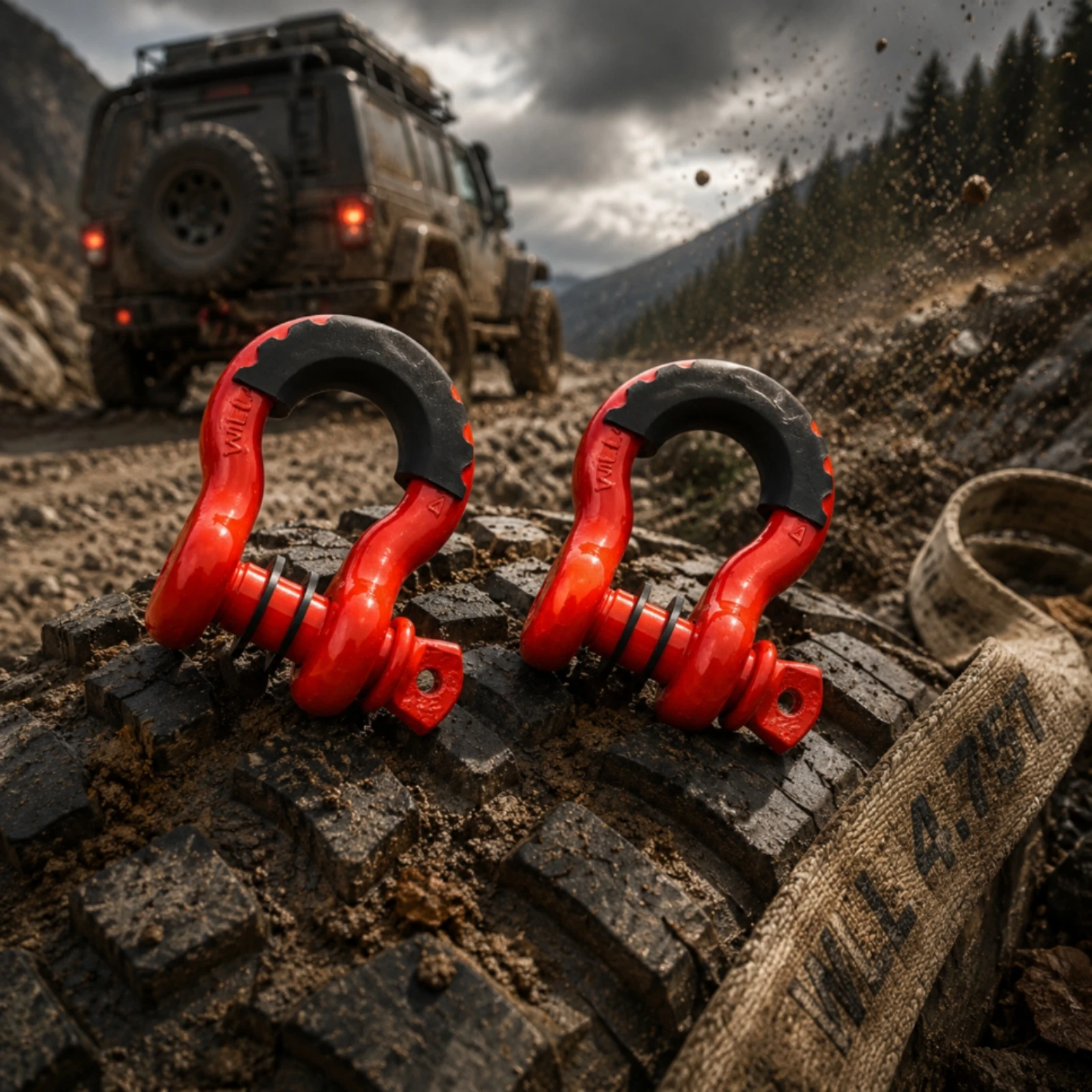 2 Pieces Shackles with Rubber Sleeve Guarding Bow Shackles Shackle with Screw Pin Threaded Bow Shackle Smooth for Truck Owners