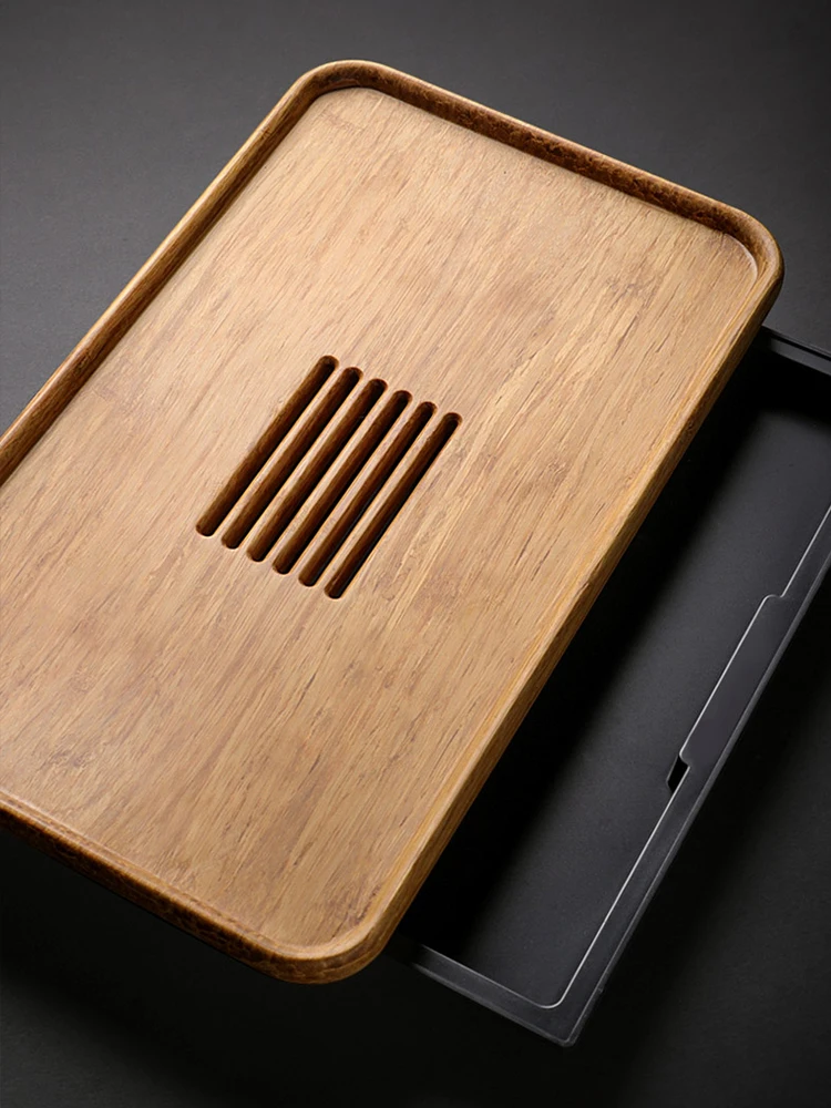 The product can be customized.Solid wood water storage tea tray household drawer rectangular dry bubble table heavy