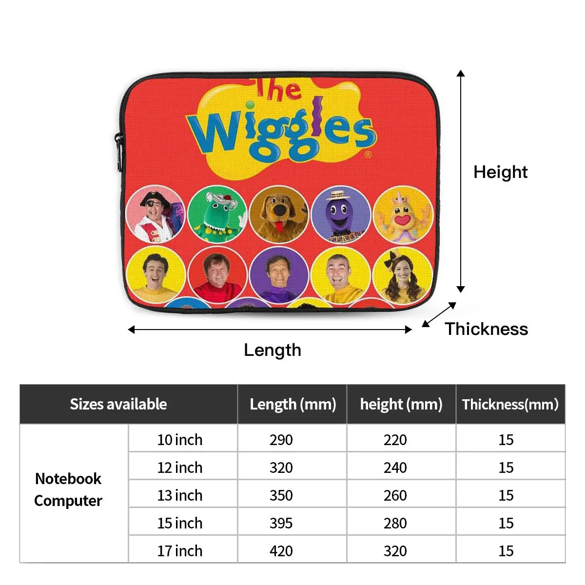 The Wiggles Tv Show Music Band Notebook Laptop Bag Case Pouch For Macbook Air Pro Tablet Shockproof Case Bag