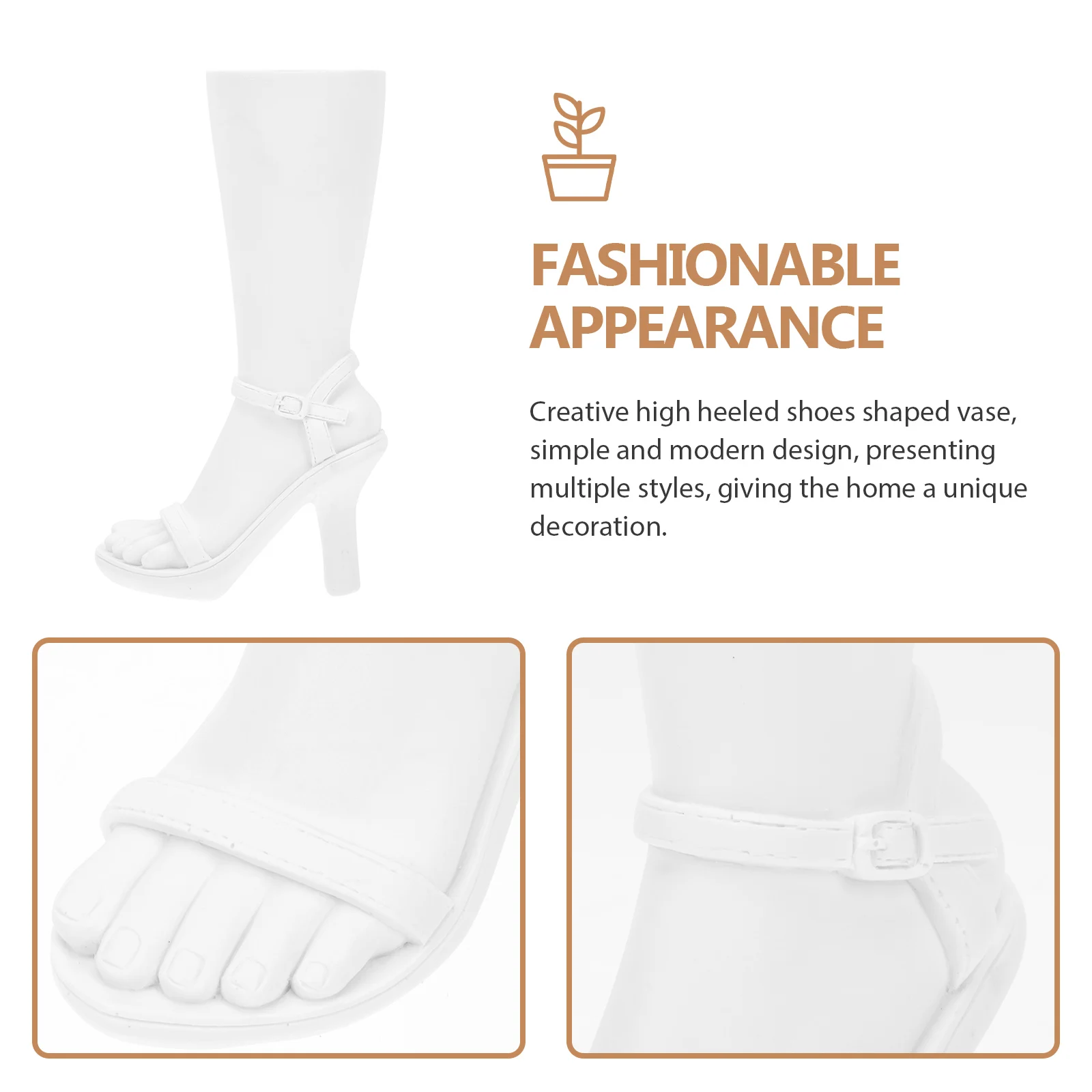 

High Heels Vase Resin Planter Creative Home Decor Flower Vase Desktop nament Bedroom Decoration Long Branches Dried Flowers