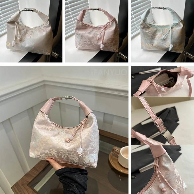 Nuevo estilo chino, bolsos de mano con bordado fino para mujer, bolso de hombro a la moda de verano 2025, bolso cruzado para fiesta diaria, bolso de mano para mujer