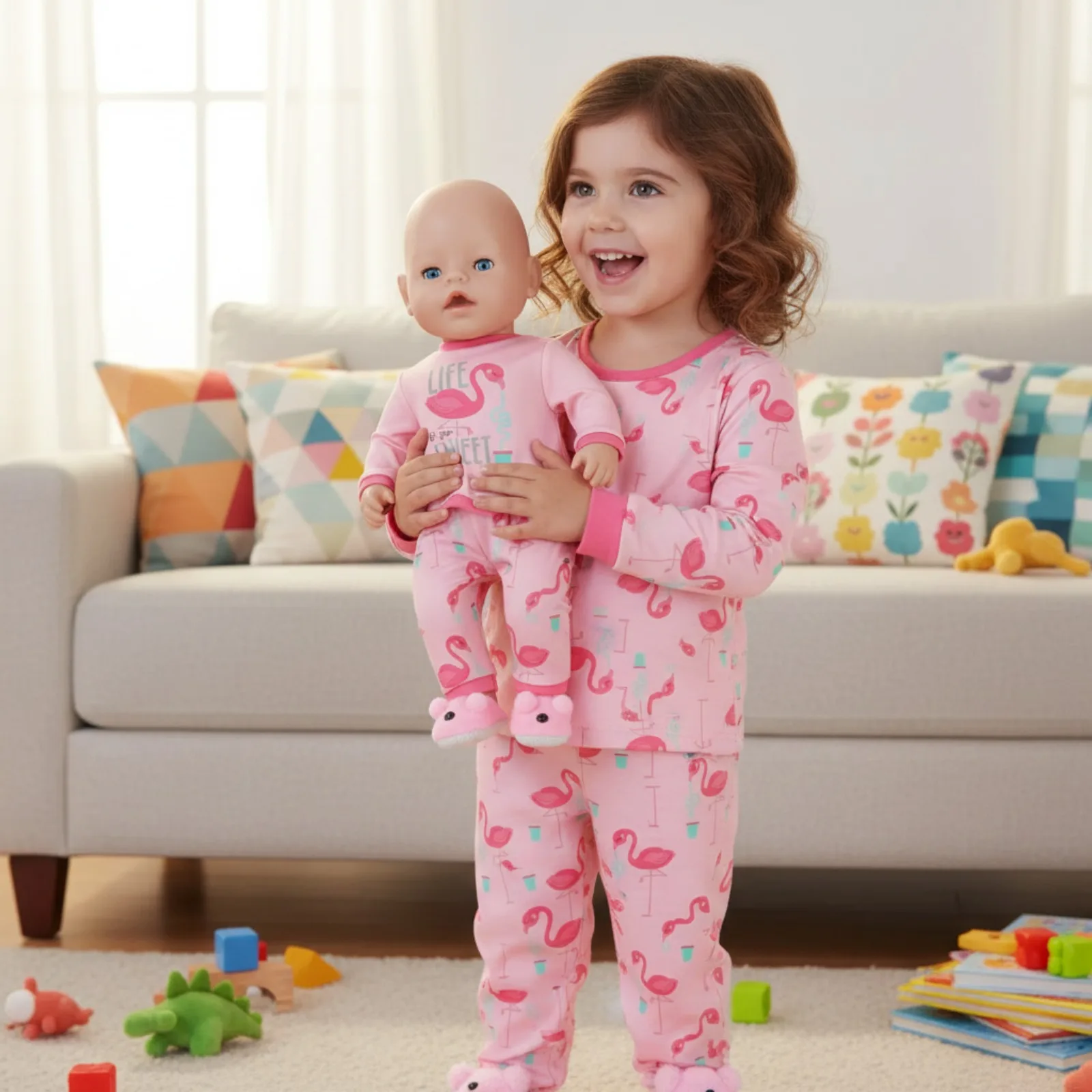 Cute Doll Clothes+Plush Slippers For 43cm Baby Doll Accessories And 18 Inch American Doll Girl's Toys Our Generation image 5