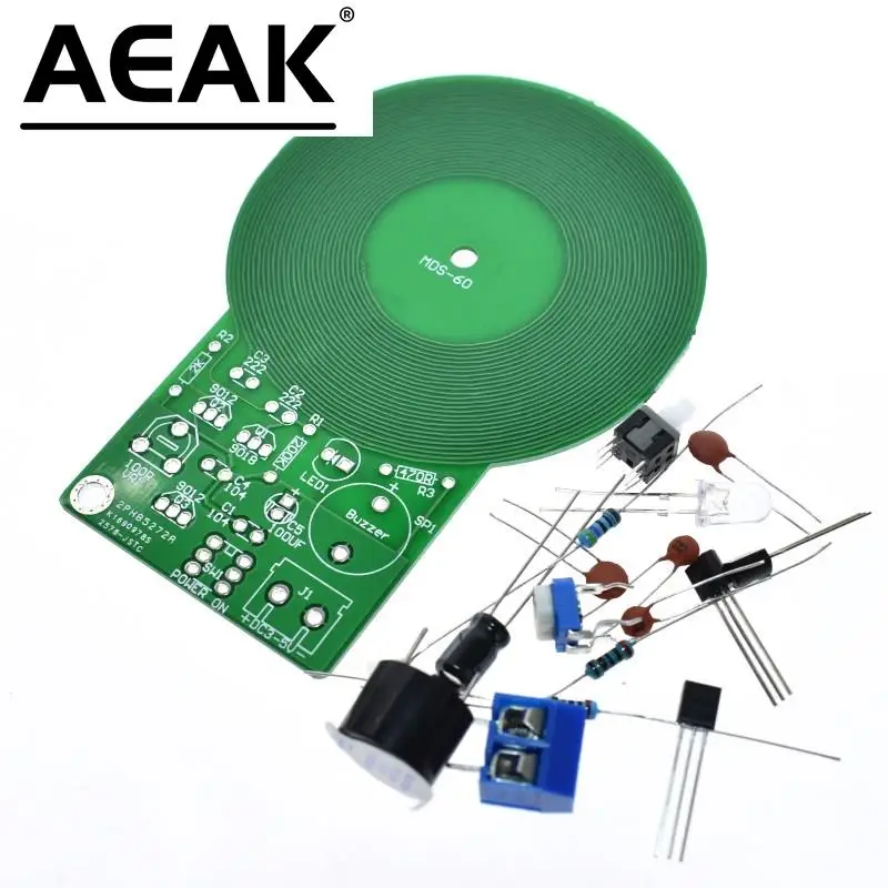 AEAK DIY Kit Metal Detector Kit Electronic Kit DC 3V-5V 60mm Non-contact Sensor Board Module DIY Electronic Part Metal Detector