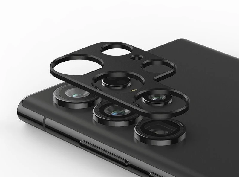 For Samsung S24ultra lens frame S24+camera protective film hollowed out alloy transparent integrated glass camera cover