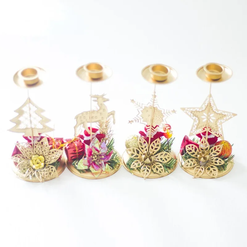 1PC Xmas Candle Holder Candlestick Christmas Tree Festival Party Decoration Ornament