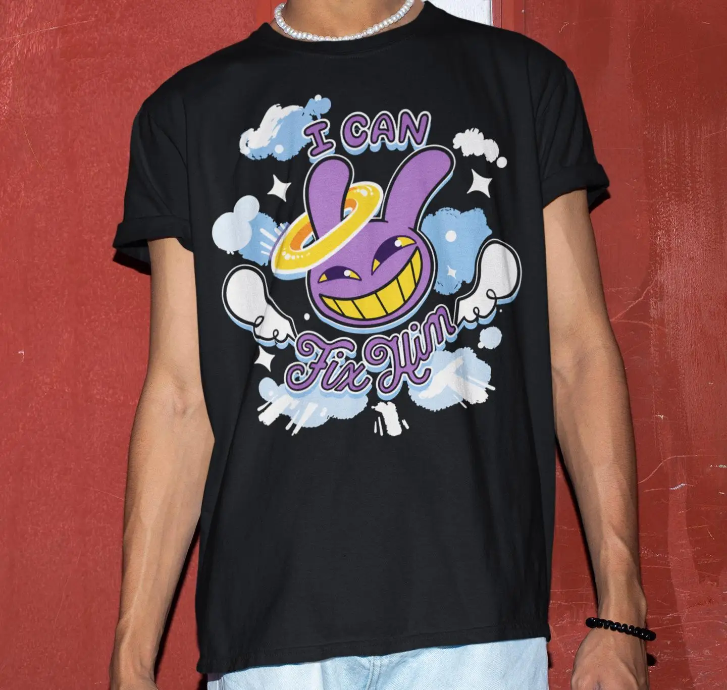Cartoon Amazing Digital Circus T-shirt Colorful Full Character Poster Printing T-shirt Unisex Short Sleeve Y2k Ins
