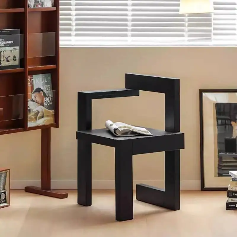 Solid Creative Room Wood Luxury Dining Bedroom Decor Living Room Chairs Building Block Modeling Simple Chairs Aesthetic Modern