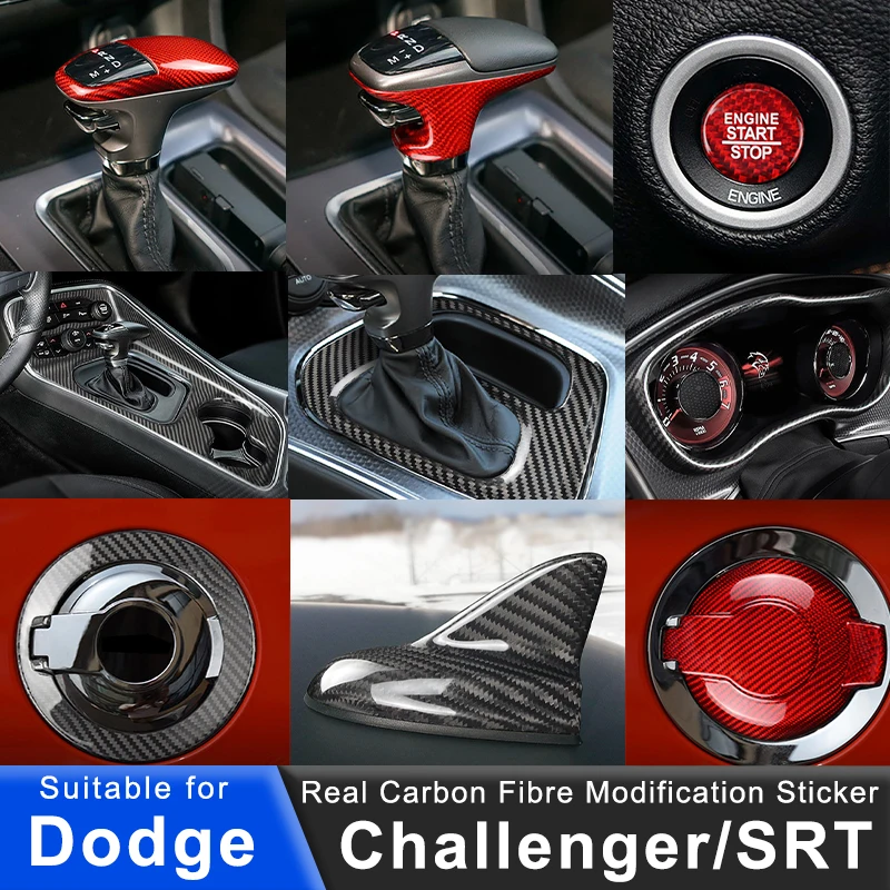 

For Dodge Challenger SRT Car Interior Real Carbon Fiber Modification Accessories Dashboard Tachometer Decorative Sticker