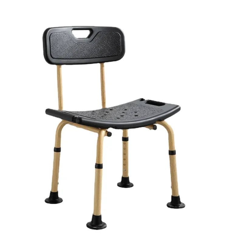 Aviation Aluminum Alloy Bath Stool - 6-Position Adjustable Shower Chair for Pregnant Women and Elders, Backrest Bathroom Chair