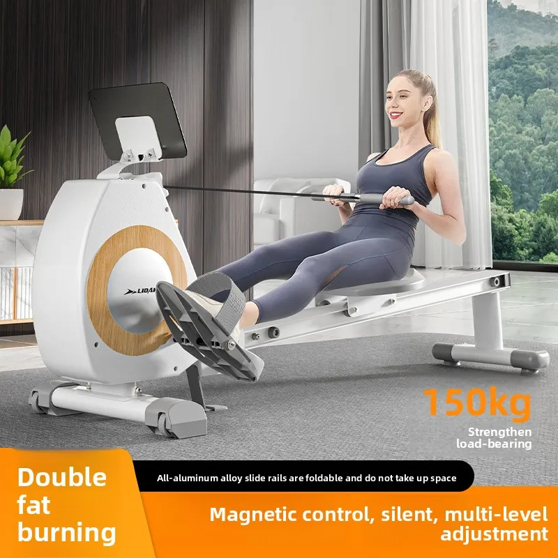 Commercial Foldable Silent Fat Burning Multi Stage Adjustable Magnetic Resistance Rowing Machine Indoor Home Indoor Workout