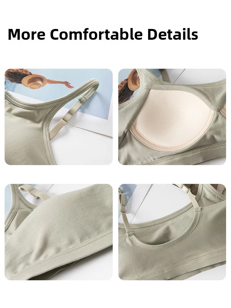 피부 친화적인 U자형 탱크탑 여성 슬림핏 이너웨어 여름 신상 슬레 모달 코튼 혼방 베이스 셔츠