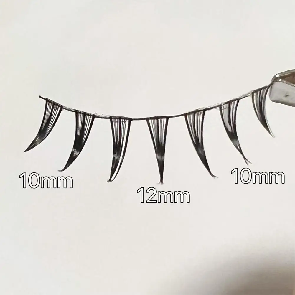 5 paia di ciglia finte ad aria Manga Anime ciglia di estensione fascia sottile trasparente ciglia cosplay appuntite bagnate accessori per il trucco