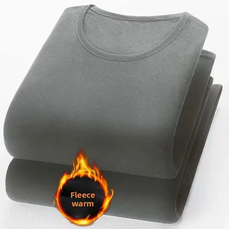 

Trendy round Neck Fleece Lined Loose Casual Long Sleeve Top for Young Men Autumn Winter New Style Breathable Sportswear