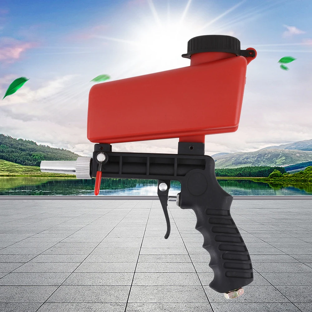90psi Gravity Sandblasting Gun Portable Adjustable Sand Blaster Machine Handheld for Removal Paint Rust Corrosion Scale
