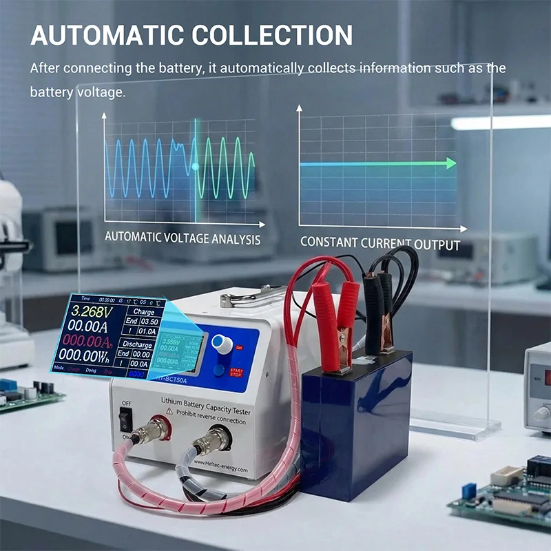 Heltec 5-120V 1-50A Discharge Battery Electronic Load/Capacity Tester for Lead-acid/NiMH/LiFePO4/NCM Batteries Electronic Tools