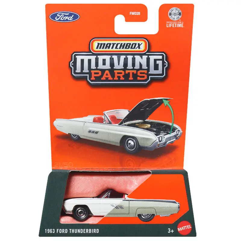 2026 Matchbox Moving Parts Car 1963 Ford Thunderbird 1/64 Metal Die-cast Model Collection Toy Vehicles FWD28