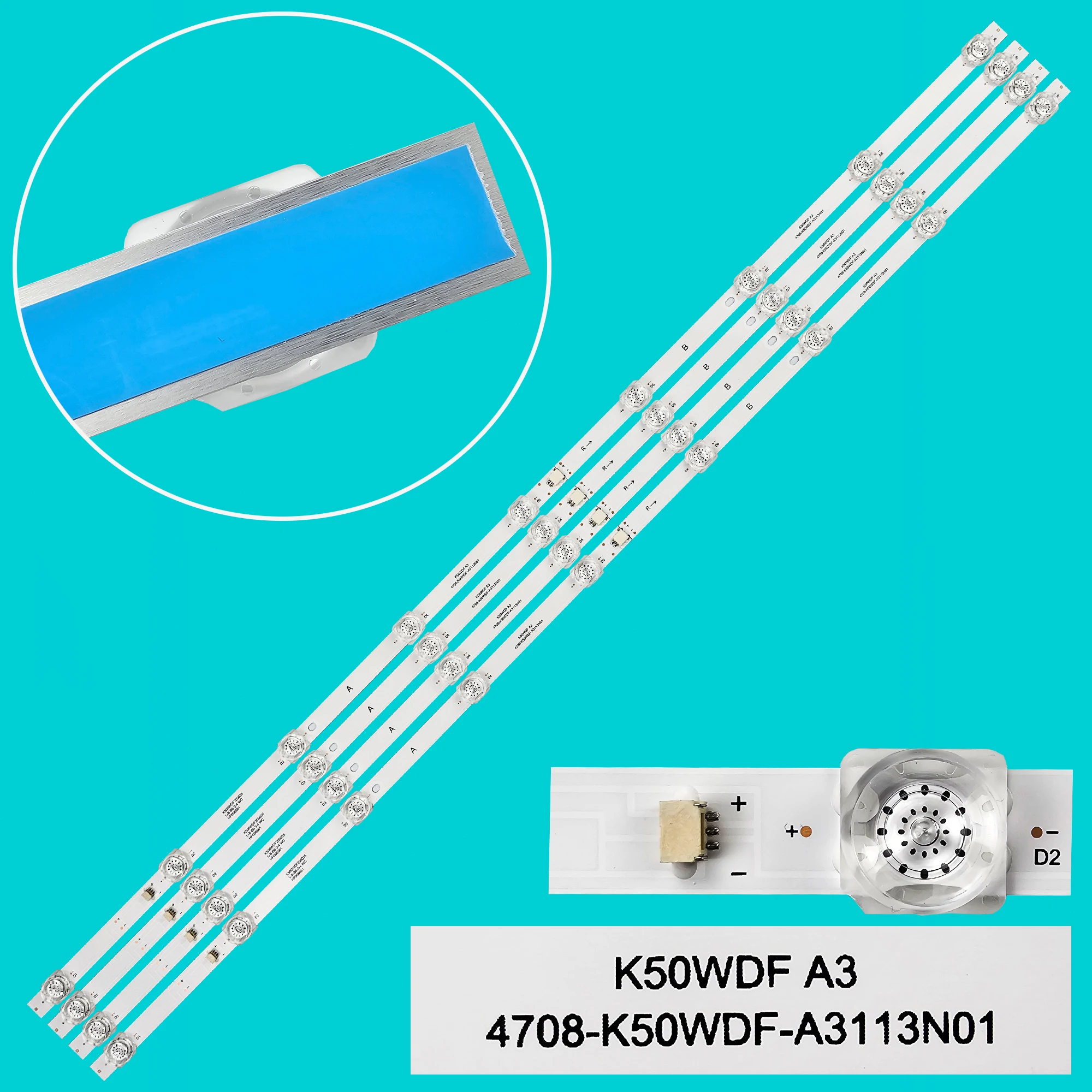 Strip lampu latar LED untuk 50DS8800 K50WDF A3 Strip 4708-K50WDF-A4113N21 4708-K50WDF-A4113N21