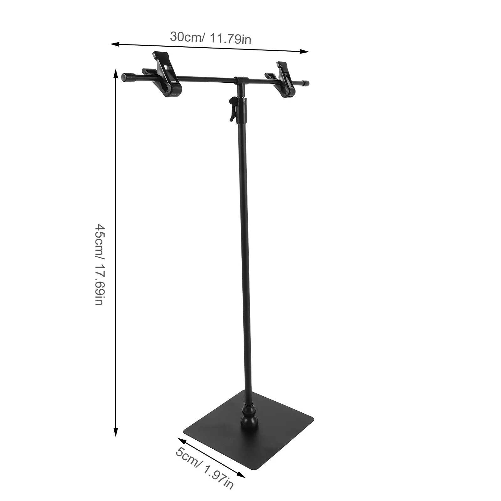 2Pcs T Shaped Metal Poster Holder Adjustable Banner Display Stand Tabletop Advertising Sign Holder Desktop T Shaped Banner Stand