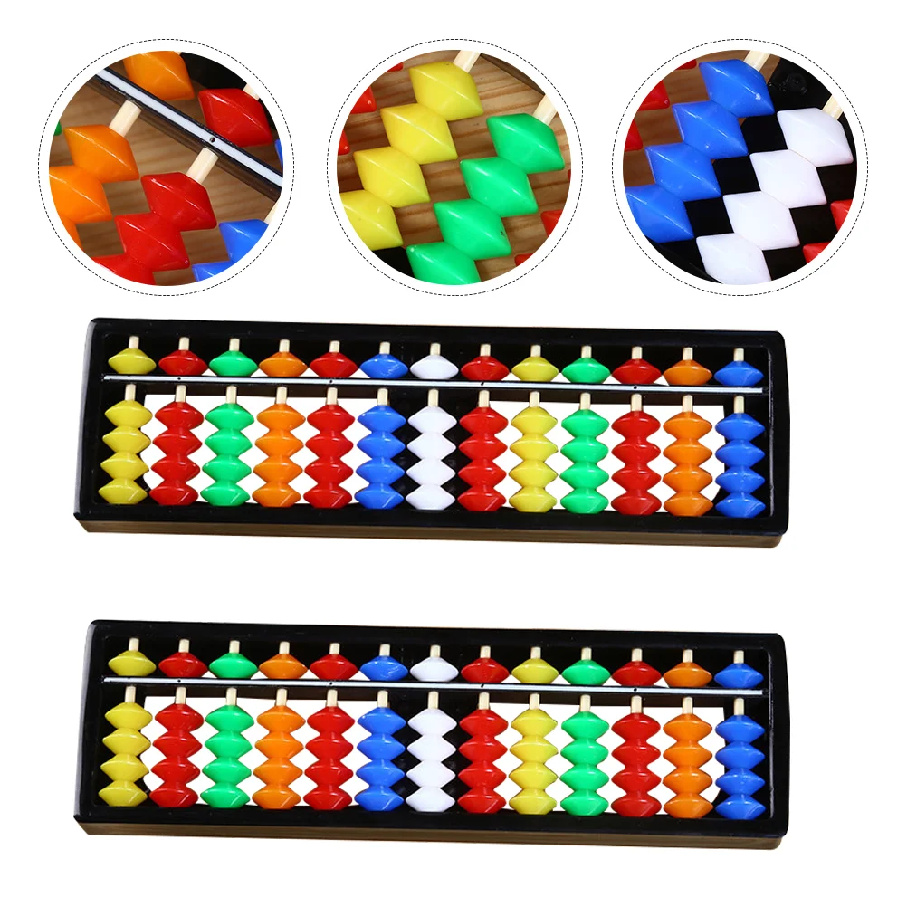 

2 Pcs Children's Abacus Kids Calculating Tool Math Learn Cubes 13 Rods Colors Toy Colorful Students Outdoor Calculator