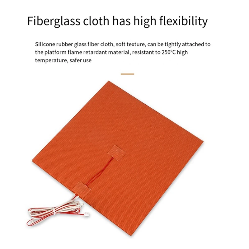 1 Piece 3D Printer Silicone Heater Pad Fiberglass Cloth 3D Printer Heated Bed 100X100mm 24V 60W 60Cm Cable Length