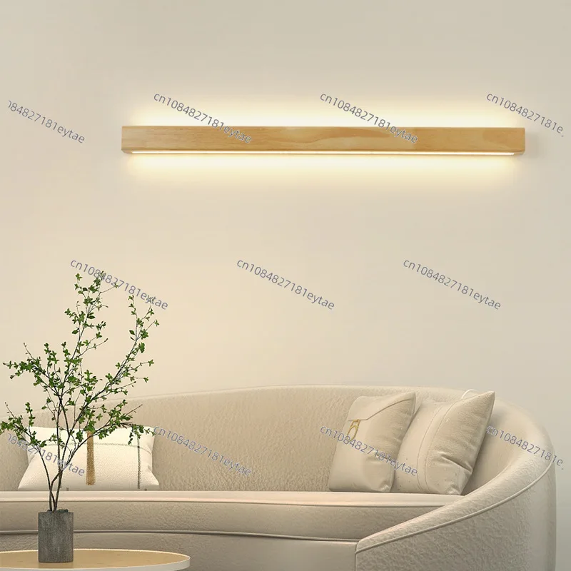 Nordic Wood LED Wall Lamp Dimming Atmosphere Lighting Fixtures Dropshipping For Bedside Stairs Parlor Aisle 60/80/100cm