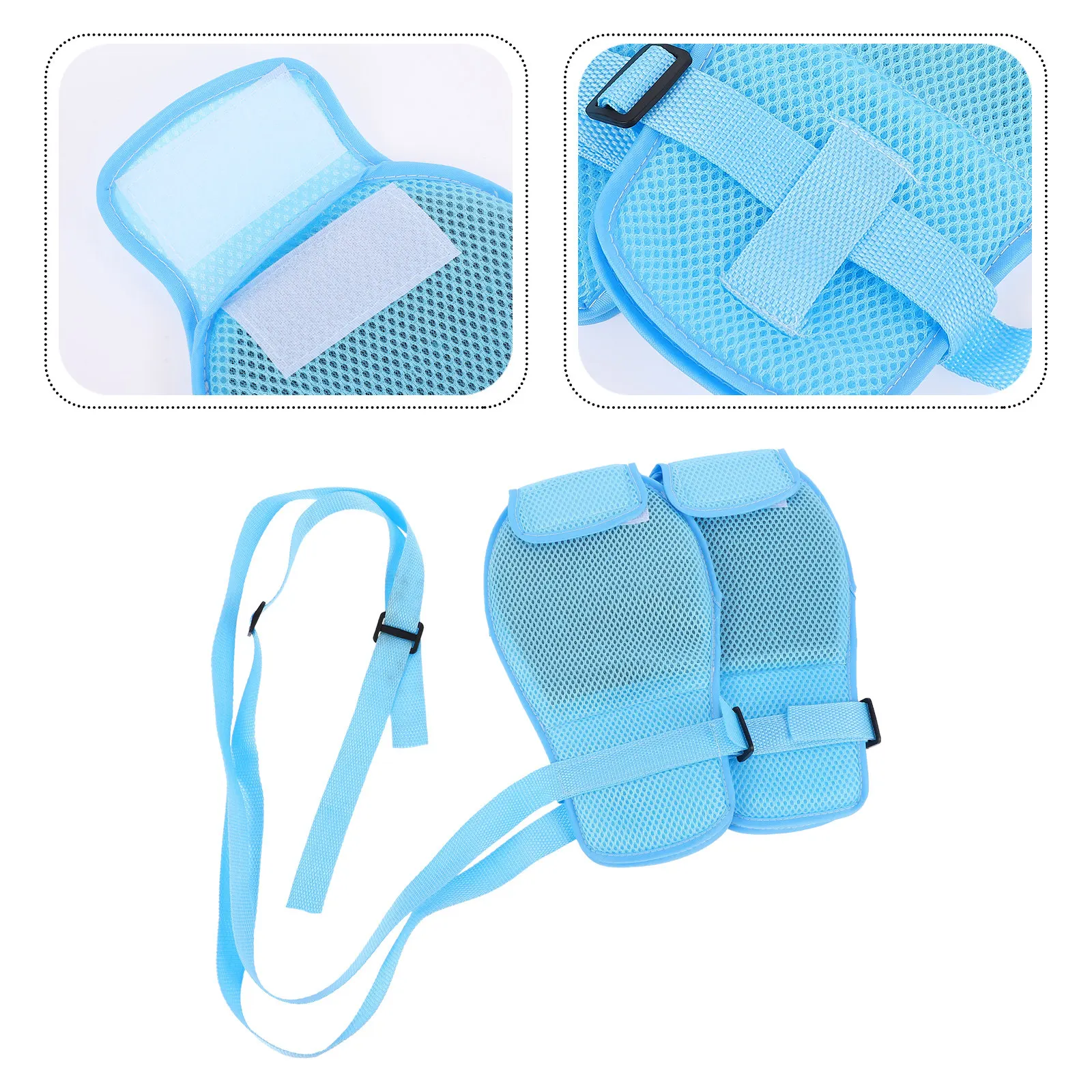 

2Pcs Breathable Hand Control Gloves Adjustable Straps Patient Restraint Prevent Finger Harm Safety Protector Mesh Hand
