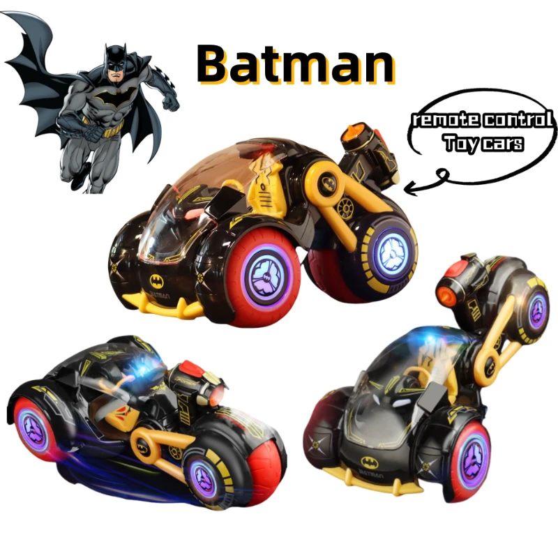 

BeastKingdom Batman, вспышка, мультяшный креативный дрифт, трехколесный игрушечный автомобиль, детский радиоуправляемый внедорожный автомобиль, крутые огни, звуковые эффекты, игрушечный автомобиль, подарок