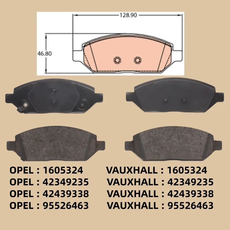 For Opel KARL/VAUXHALL VIVA (C16) Front Brake Pads 1605324 42349235 42439338 95526463/Auto Parts -07020