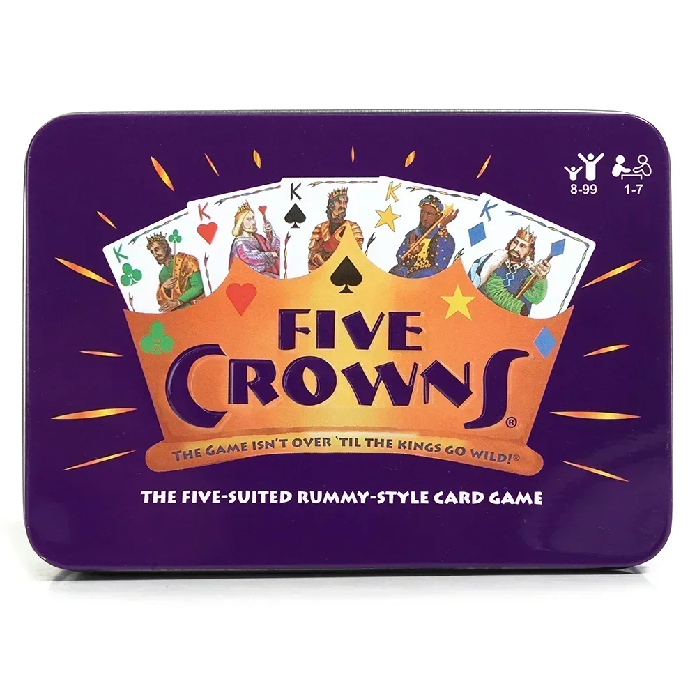 Five Crowns Card Game In a Tin Box The Game Isn\'t Over Until the Kings Go Wild 5 Suited Rummy Style Card Game