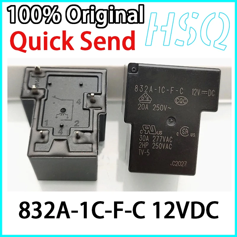 1 قطعة 832A-1C-F-C 12VDC 24VDC 12VDC 30A 5-pin 12V التتابع جديد الأصلي في المخزون