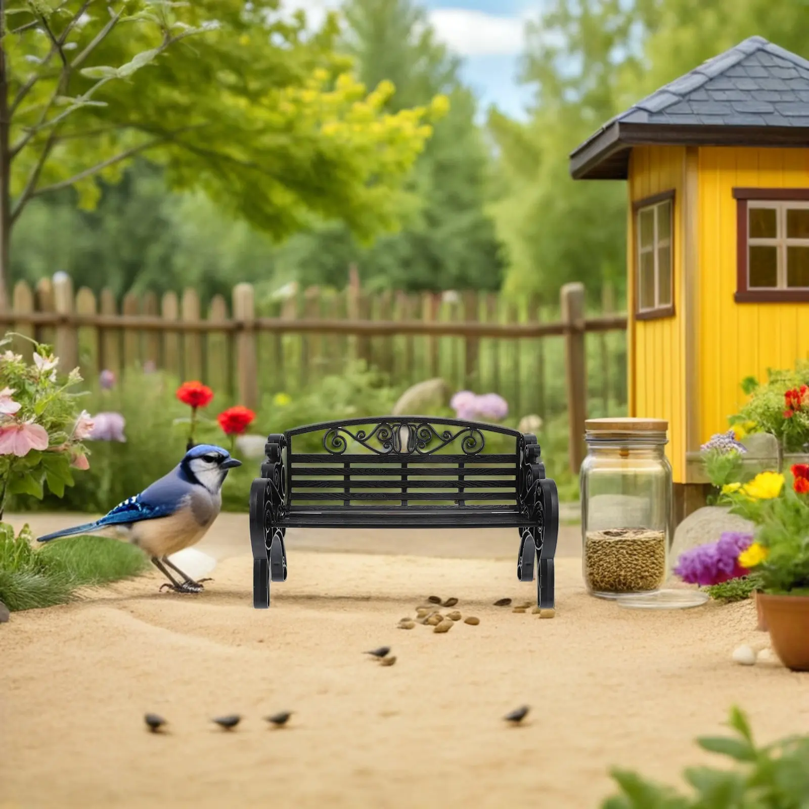 

2 шт. миниатюрных скамейки, элегантные пластиковые скамейки для парка, миниатюрная мебель для домика, украшения для сказочного сада