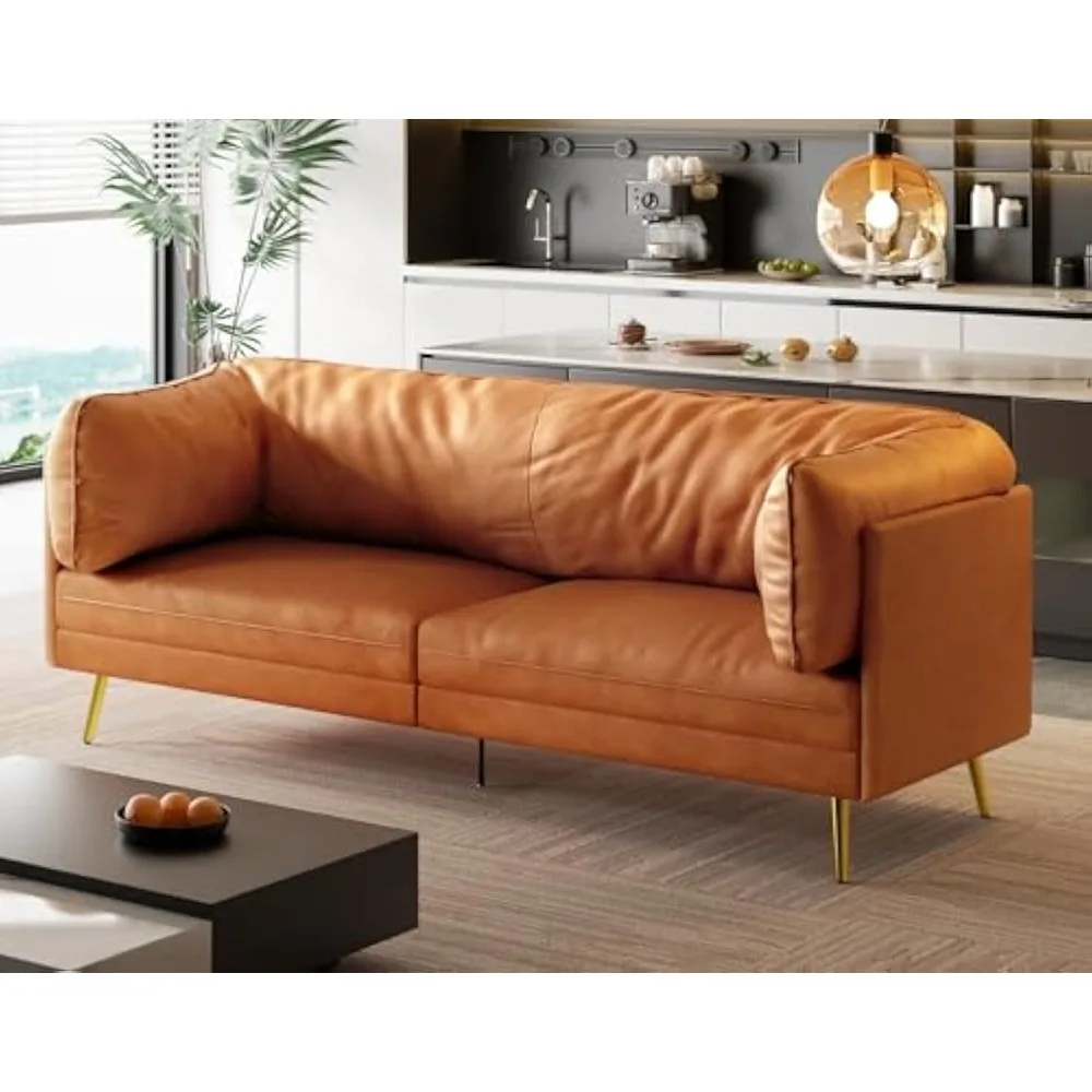 Faux Leather Couch Loveseat Sofa, 73