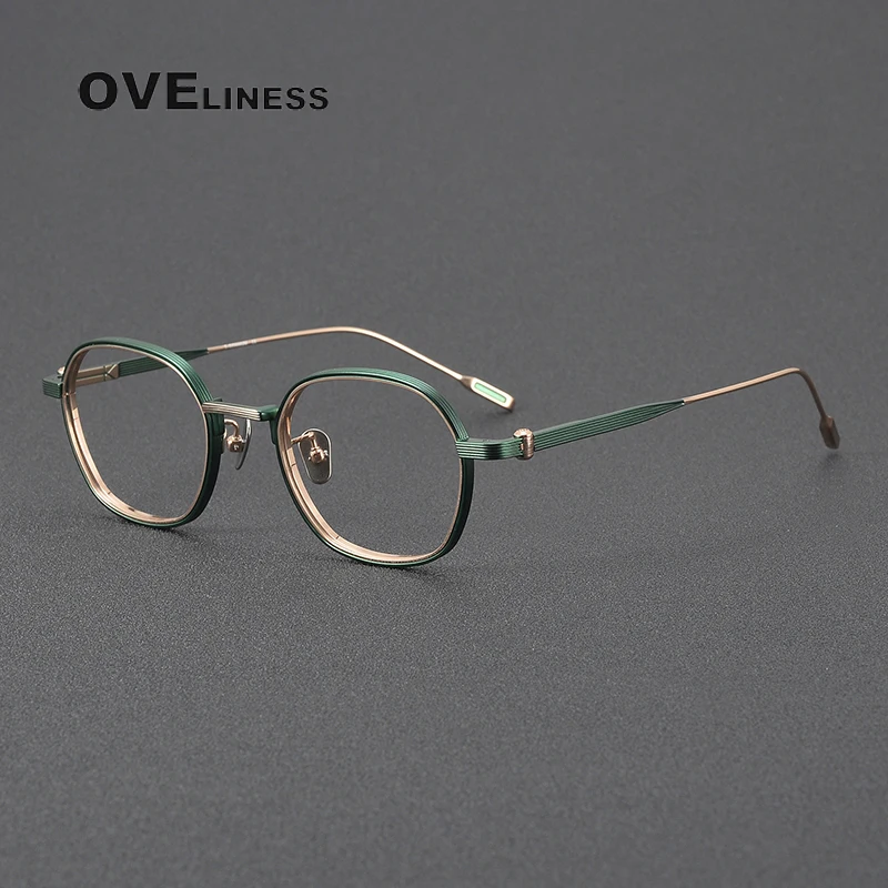 2025 Ultra-light Fashion Polygonal Eyewear eyeglasses frames Men High-quality Pure Titanium Retro Glasses Frame Women spectacles