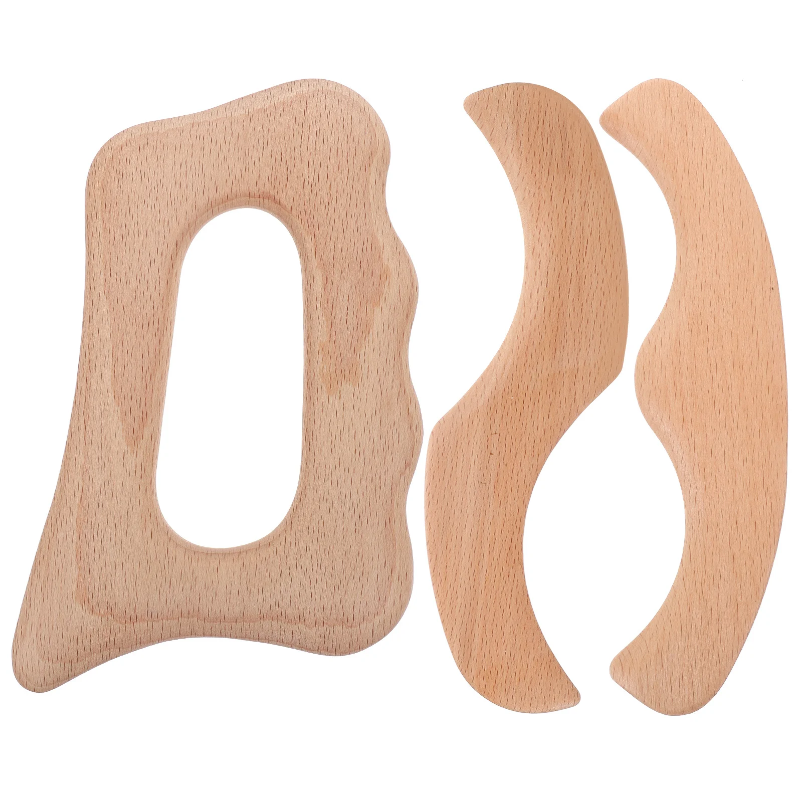 

3 шт. деревянные массажные ручки для акупунктурных точек, многофункциональный скребок для лица и тела, прочный портативный бытовой расслабляющий массаж