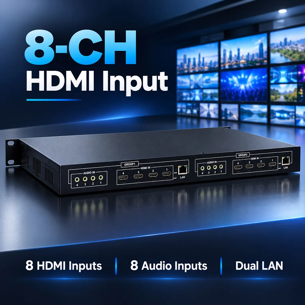 ORIVISION 8 channels  HDMI IP Video Streaming Encoder H.264/H.265 4K@30/1080P@60 hdmi video encoder factory supplier