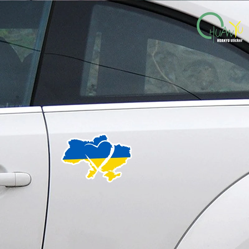 Calcomanía de vinilo impermeable para coche, pegatina redonda clásica de Ucrania, girasol, Ucrania, accesorios de decoración