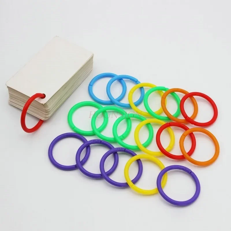 50pcs Loose leaf folder ring, colored loose leaf ring, binding ring, manual account deduction ring, card, free circle