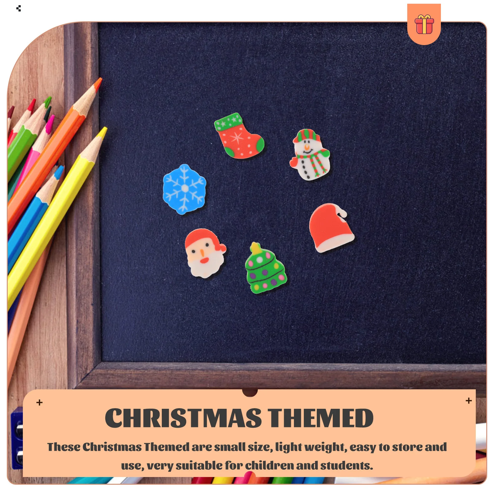 

Christmas Themed Erasers Wear-Resistant Multi-Function Pencil Sketch Mini Portable Kids Accessories Xmas Shaped Erasers