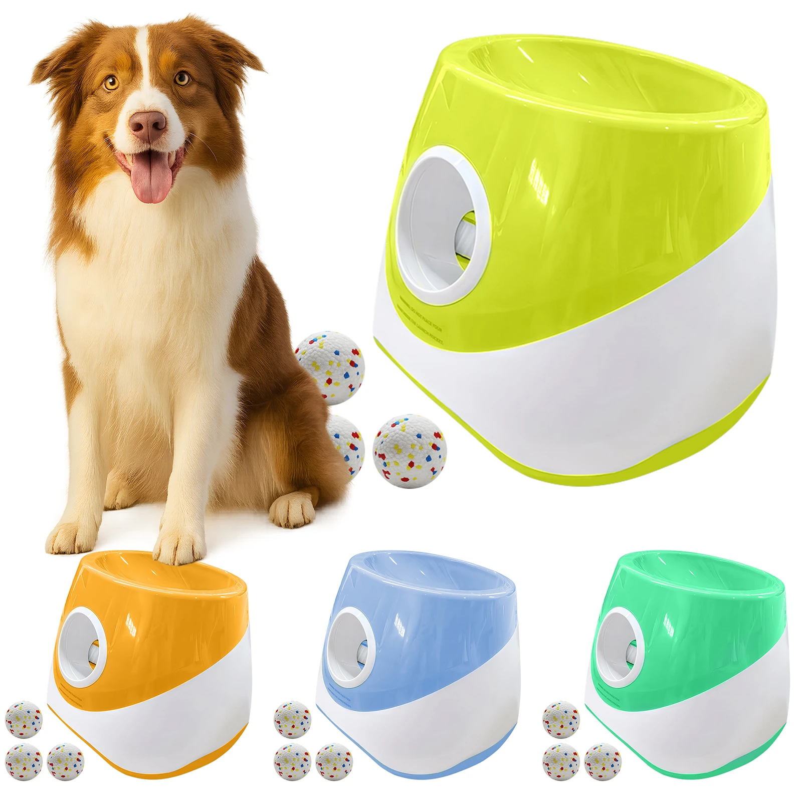 

Auto Dog Tennis Ball Launcher with 3 Distance Ball Thrower Machine Rechargeable Small Dog Ball Thrower for Small Medium Breeds