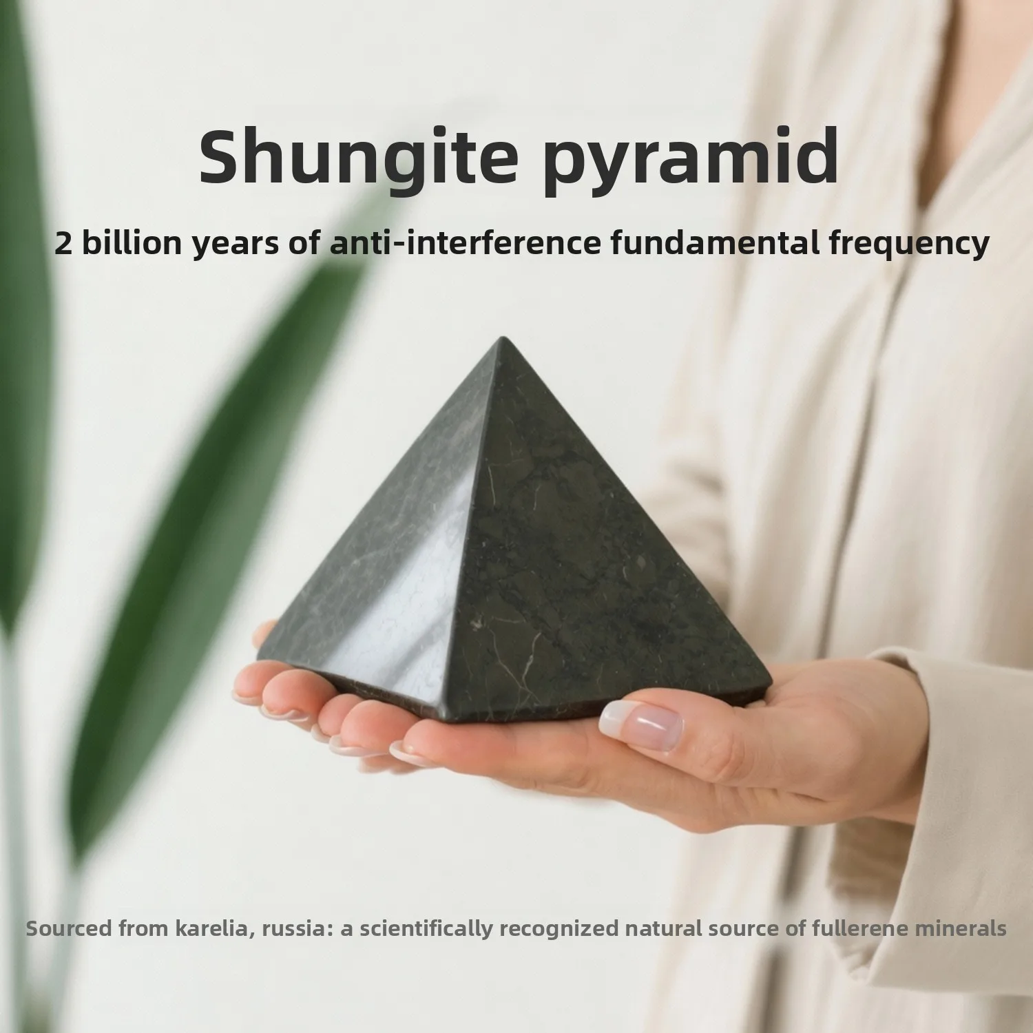Shungite Energy Pyramid EMF Protection Stone Absorb & Convert Negative Energy Office Desktop Decor Ornament