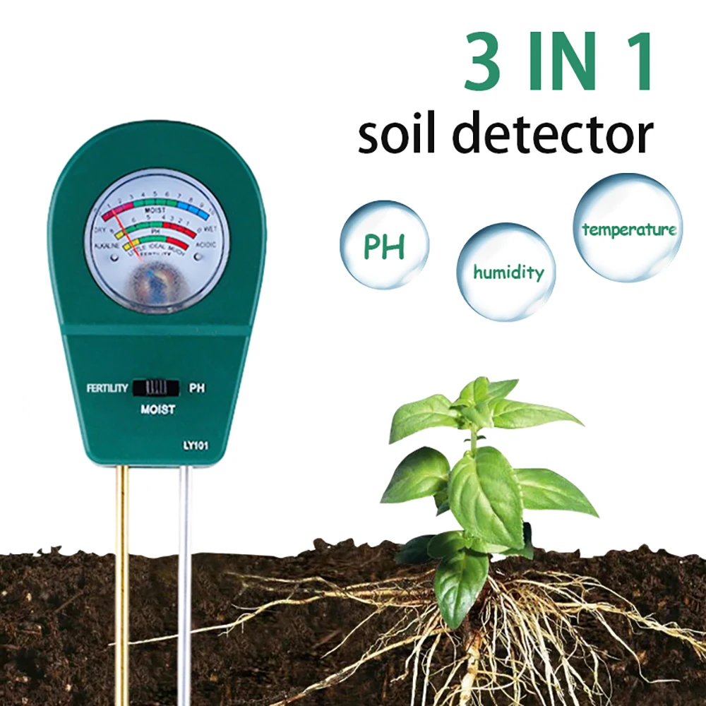 Imagem -03 - Medidor de Fertilidade de Umidade Testador de Solo Vegetal Detector de ph Medidor de Umidade do Solo do Jardim Ly101 em 1