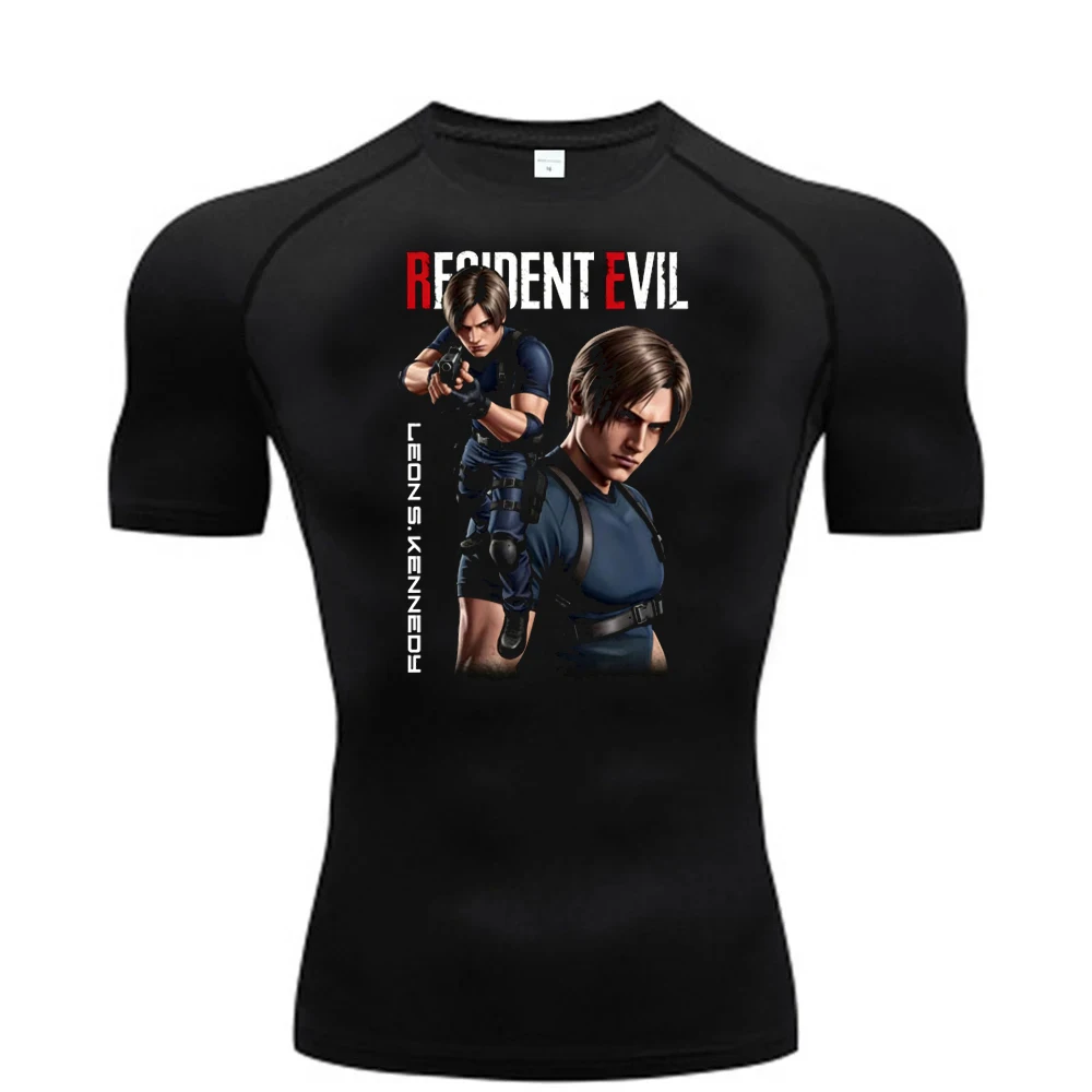 Leon Kennedy shirt compression shirt Tracksuit jojifuku manga clearance sales vintage Retro harajuku aesthetic clearance sales