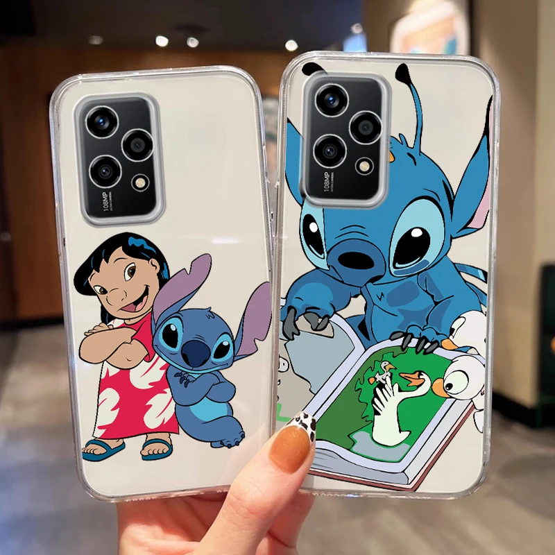 Per Honor 200 Lite Cassa Del Telefono Stitch Cinnamoroll Anime Cartoon Trasparente Fresco Caduta Divertente Copertura Per Honor 200 Lite Silicone TPU Borsette