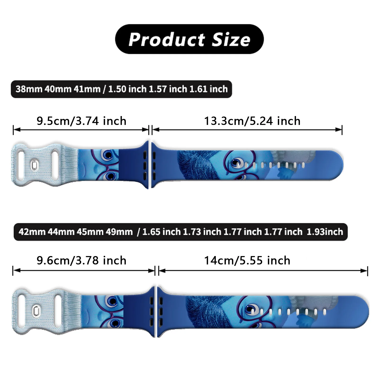 Inside Out 2 Printed Strap for Apple Watch 11 10 9 8 Silicone Band Replaceable Bracelet for iWatch 46mm 45mm 42mm 41mm Watchband