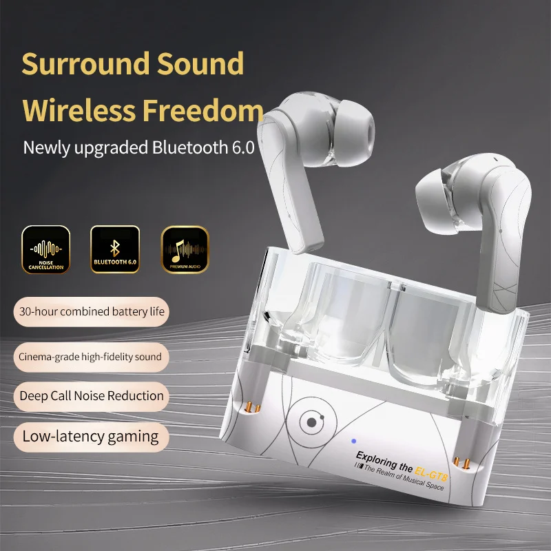 

Bluetooth 6.0 Earphone Long Battery Life Low-latency Gaming Dual-device Connection With Instant Switching Listen Music Headset